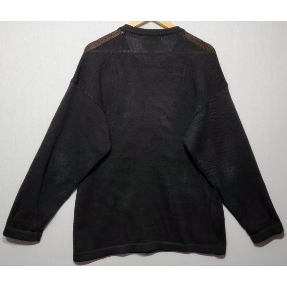 Vintage 90s Sweater Faux Gemstone Beaded Sequin Pullover Crewneck Sweater - L - Picture 5 of 6